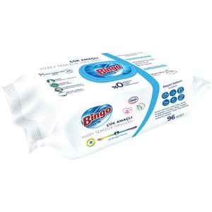 Bingo Clean Yüzey Temizlik Havlusu 96 Yaprak Beyaz Sabun Plastik Kapaklı (2 Li Set) 192 Yaprak