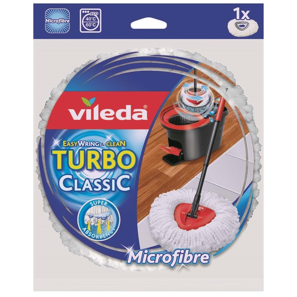 Vileda Turbo Yedek Mop Paspas Ucu (%100 Mikrofiber) (5 Li Set)