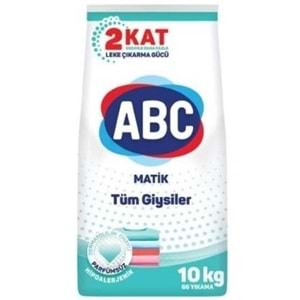 Abc Matik Toz Çamaşır Deterjanı 30KG (3PK*10KG) Parfümsüz/Hipoalerjenik Tüm Giysiler (198 Yıkama)