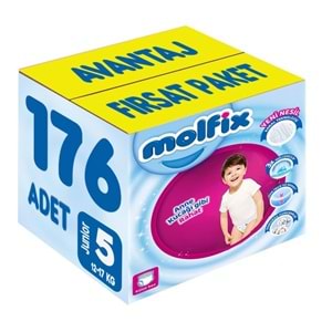 Molfix Külot Bebek Bezi Beden:5 (12-17KG) Junior 176 Adet Avantaj Fırsat Pk