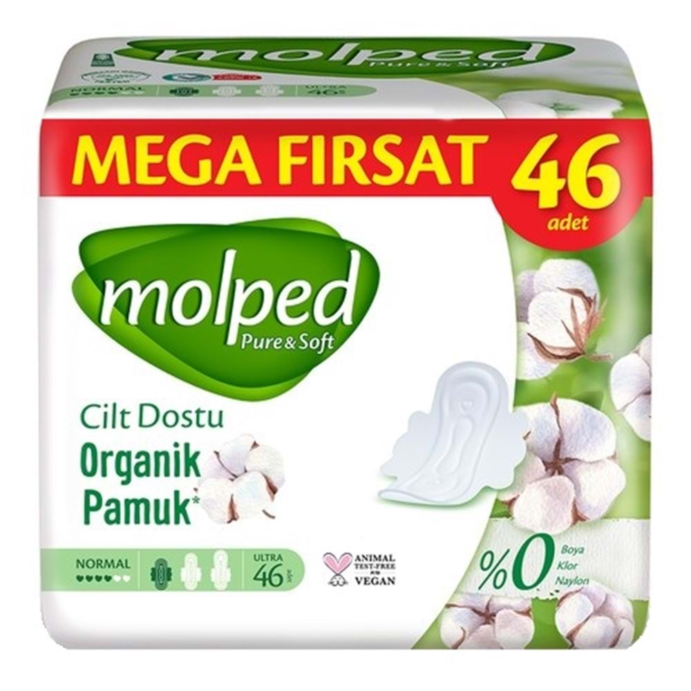 Molped Pure&Soft Hijyenik Ped Normal 92 (2PK*46) Adet Mega Pk