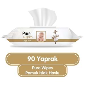 Pure Baby Islak Havlu Mendil 90 Yaprak Yenidoğan Organic Pamuklu (6 Lı Set) 540 Yaprak Plstk Kapak